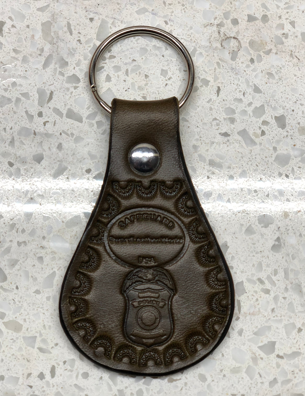 Police Keychain (Bridal Leather)