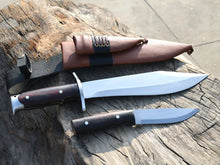 Load image into Gallery viewer, Handmade Bushcraft Set, Big Bowie Chopper knife (10 and 5 Inch Blade) Made in Nepal
