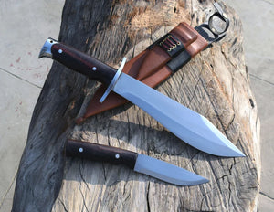 Handmade Bushcraft Set, Big Bowie Chopper knife (10 and 5 Inch Blade) Made in Nepal