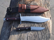 Load image into Gallery viewer, Handmade Bushcraft Set, Big Bowie Chopper knife (10 and 5 Inch Blade) Made in Nepal