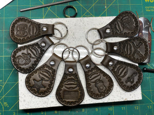 Police Keychain (Bridal Leather)